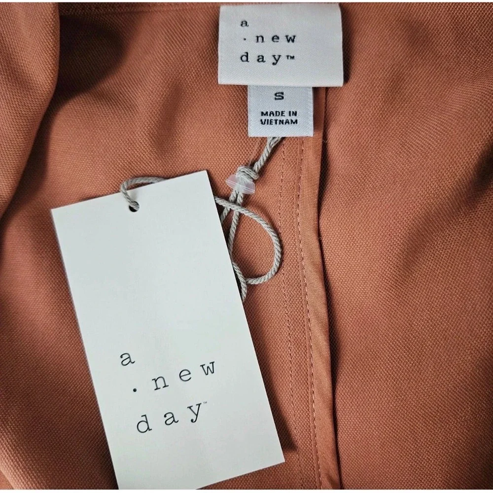 A New Day Womens Essential Blazer Double-Breasted Tan Terracotta Small NWT
